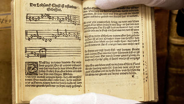 Ältestes Gemeindegesangbuch in der Marktkirchen-Bibliothek in Goslar