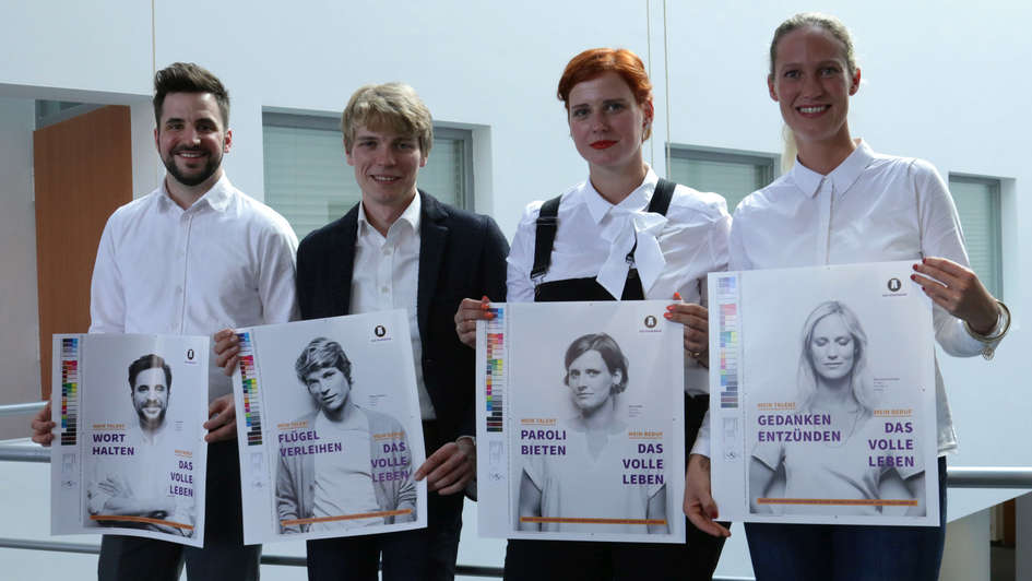 Jonas Rühle, Tobias Heymann, Ellen Radtke und Anne Gerda Schrader (v.l.) sind Botschafter der Kampagne
