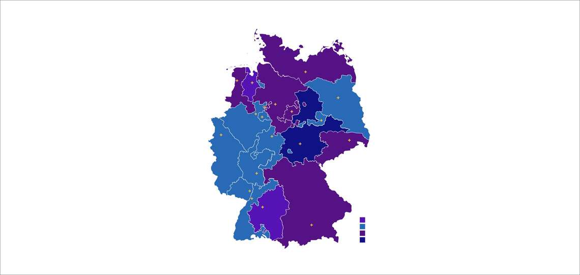 Map of the Regional Churches in germany.