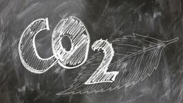 Schrift auf Tafel: CO2