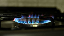 Gasherd mit Flamme