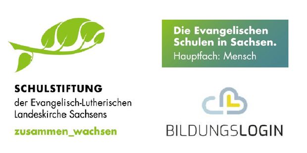 Logo der Schulstiftung der Ev.-Luth. Landeskirche Sachsens sowie des Bildungslogin