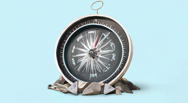 Symbolbild Bittgottesdienst - defekter Kompass