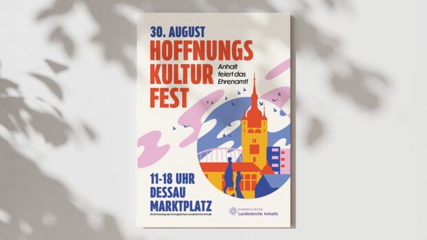Plakat für das Hoffnungskulturfest am 30. August auf dem Marktplatz in Dessau
