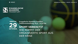 Screenshot Ev. Akademie Frankfurt "Sport verein(t)?