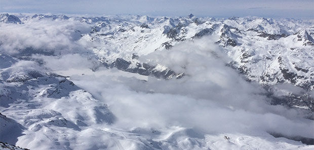 Blick auf Berge in Sils