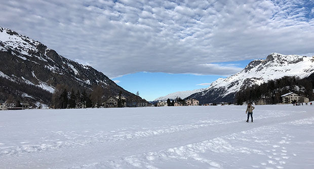 Schneelandschaft in Sils-Maria