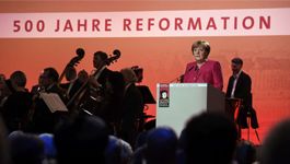 Bundeskanzlerin Angela Merkel beim Staatsempfang in Wittenberg