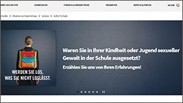 Scrrenshot Website Unabhängigen Kommission zur Aufarbeitung sexuellen Kindesmissbrauchs