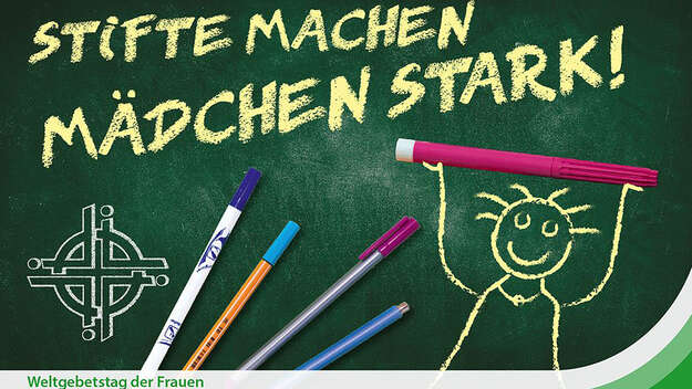 Banner zur Aktion 'Stifte machen Mädchen stark'