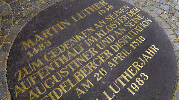 Gedenkplakette zur Heidelberger Disputation