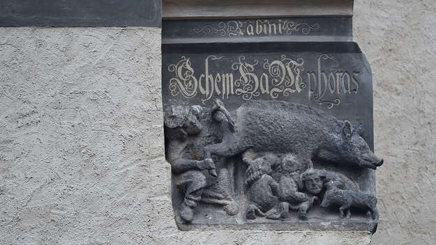 „Judensau“-Skulptur an der Wittenberger Stadtkirche