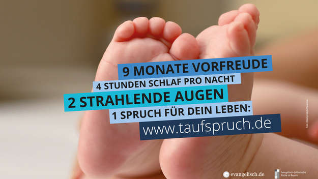 Postkartenmotiv mit Baby von taufspruch.de.