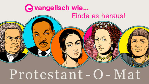 Illustrationen von protestantischen Persönlichkeit aus dem Protestant-O-Mat.