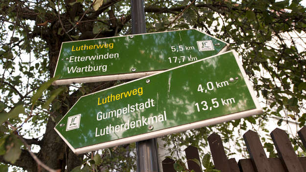 Wegweiser zum 'Lutherweg 1521'