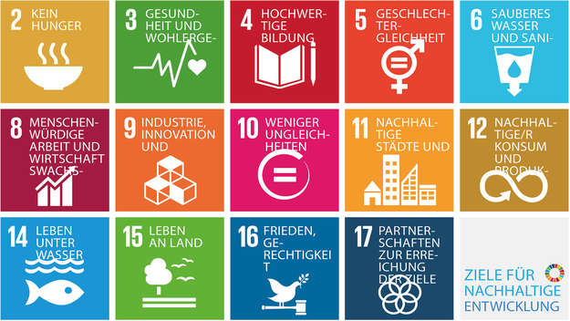 Bunte Grafik zu den Sustainable Development Goals