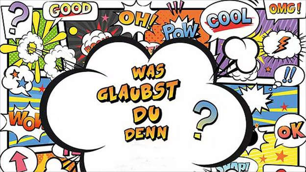 Comic-Hintergrund mit Sprechblase: Was glaubst Du denn?