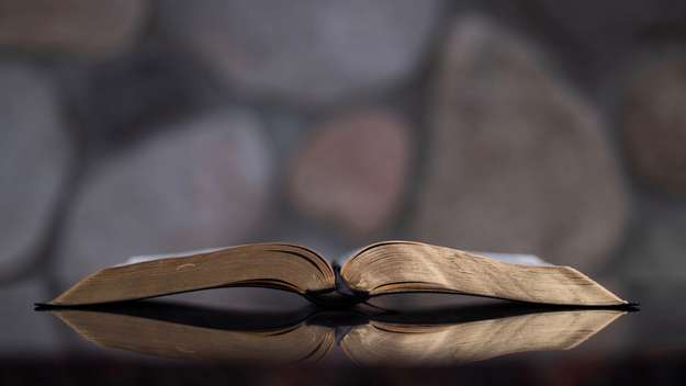 Symbolbild: Aufgeschlagene Bibel mit Goldschnitt