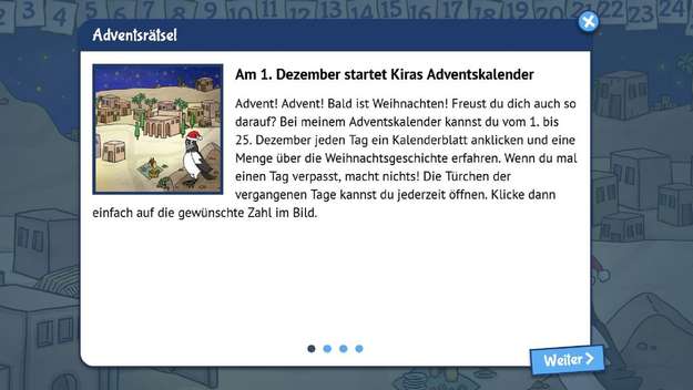 Startseite zu Kiras Adventskalender