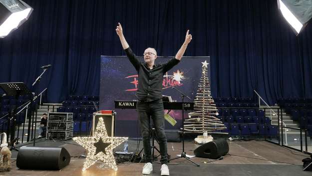 Dieter Falk bei einer Probe des Musicals 'Bethlehem'