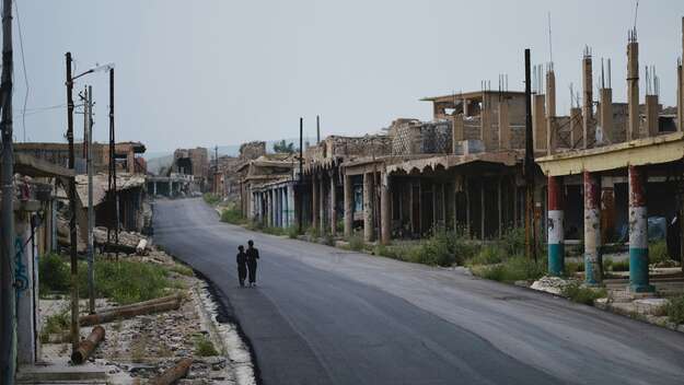 Aufnahme zweier Kinder in Sindjar, Irak