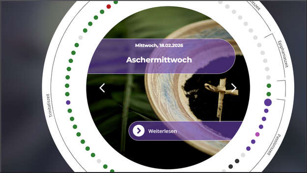 Aschermittwoch: Screenshot der Seite Kirchenjahr evangelisch
