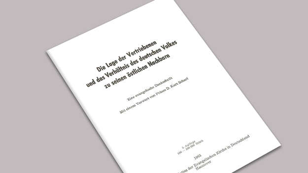 Deckblatt Denkschrift der EKD mit dem Titel „Die Lage der Vertriebenen und das Verhältnis des deutschen Volkes zu seinen östlichen Nachbarn“