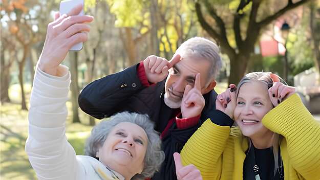 Senioren beim Selfie