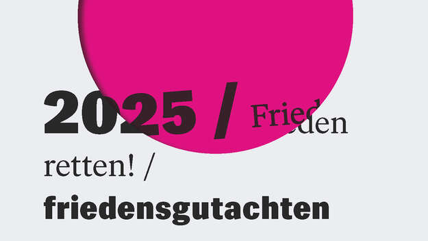 '2025 / Frieden retten!' - Logo des Friedensgutachtens 2025