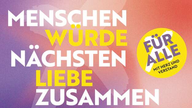 Banner der Demokratiekampagne der Landeskirche Hannovers