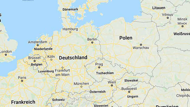 Screen: Ausschnitt Europa Deutschland Polen