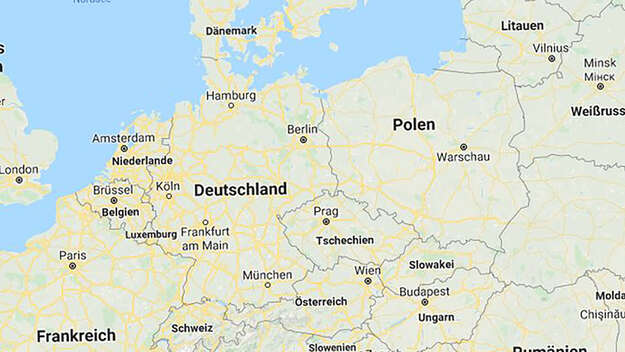 Screen: Ausschnitt Europa Deutschland Polen