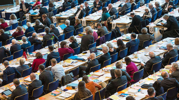 Blick ins Plenum der Synode der EKD in Dresden 2019