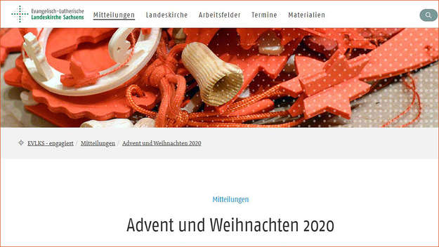 Screenshot Advent und Weihnachten 2020 - Sachsen