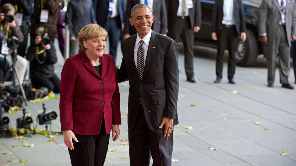 Barack Obama und Angela Merkel 2016 in Berlin Barack Obama und Angela Merkel 2016 in Berlin