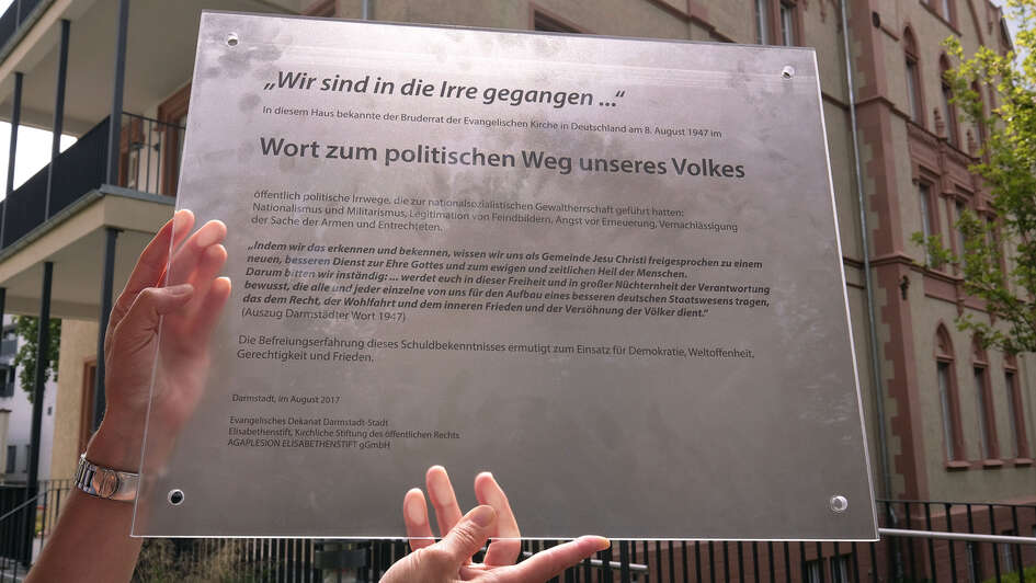 Gedenktafel zum „Darmstädter Wort“