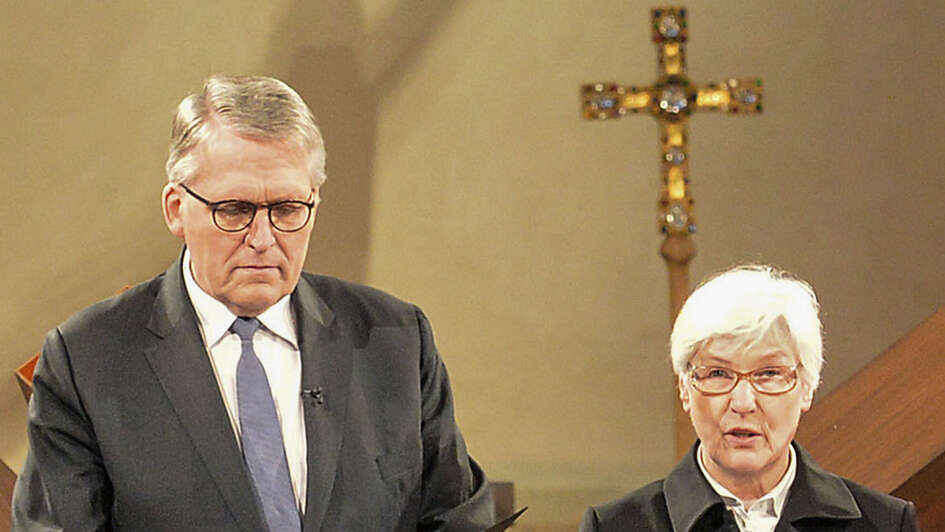 Der Präsident des Zentralkomitees der deutschen Katholiken, Thomas Sternberg und EKD-Synodenpräses Irmgard Schwaetzer Der Präsident des Zentralkomitees der deutschen Katholiken, Thomas Sternberg und EKD-Synodenpräses Irmgard Schwaetzer