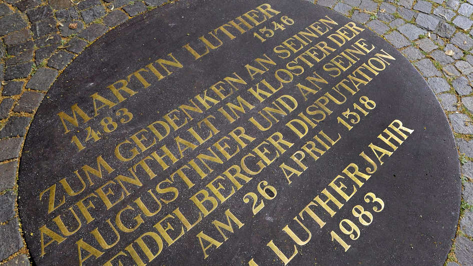 Gedenkplakette zur Heidelberger Disputation