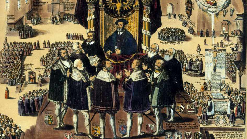 Gedenkblatt zur Confessio Augustana von Johann Dürr. Gedenkblatt zur Confessio Augustana von Johann Dürr.