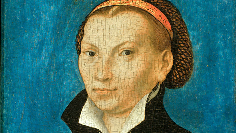 Porträt von Katharina von Bora , Ehefrau des Reformators Martin Luther, Ölgemälde auf Holz von 1526, aus der Werkstatt von Lucas Cranach d.Ä..