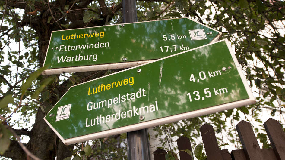Wegweiser zum 'Lutherweg 1521'