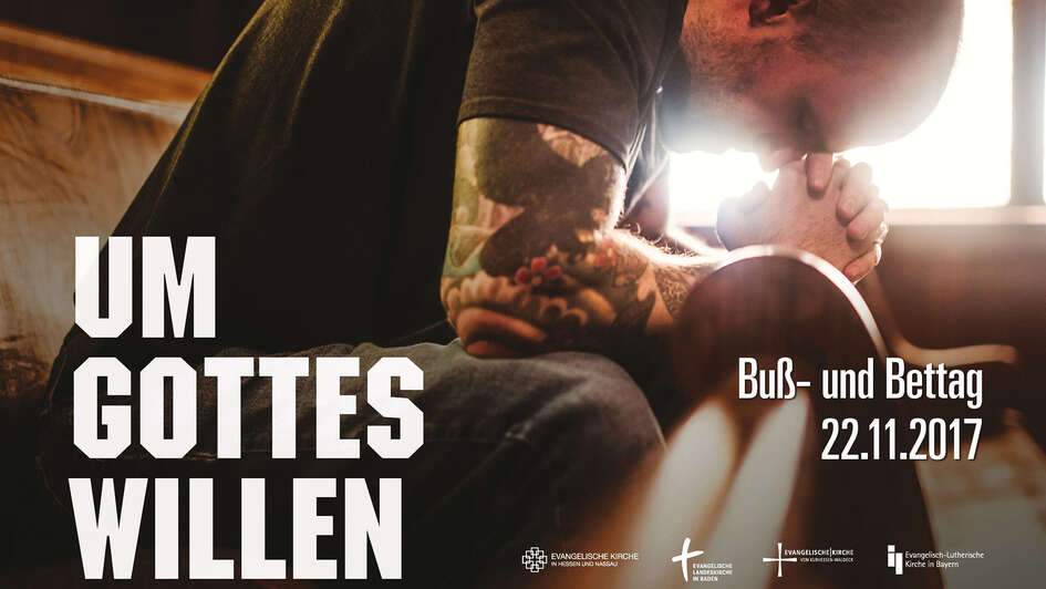 Themenplakat zum Buß- und Bettag: Mann betet Themenplakat zum Buß- und Bettag: Mann betet