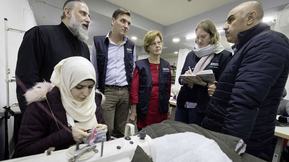 Gäste der Diakonie Katastrophenhilfe besuchen Ausbildungszentrum in Latakia, Syrien Gäste der Diakonie Katastrophenhilfe besuchen Ausbildungszentrum in Latakia, Syrien