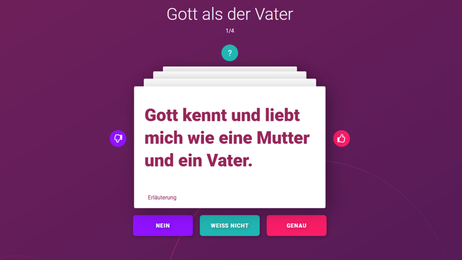 Screenshot des Online-Tools 'Mein Bekenntnis'