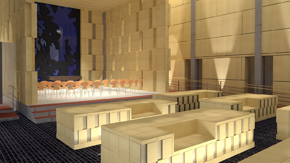 Entwurf für das geplante Kolumbarium in der Michaelis-Kirche Entwurf für das geplante Kolumbarium in der Michaelis-Kirche