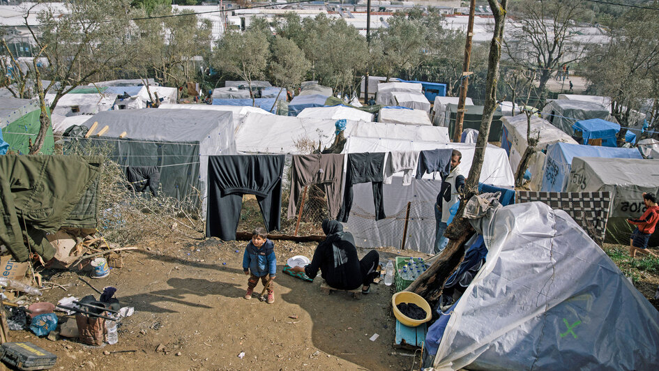 Flüchtlinge im Lager Moria in Griechenland Flüchtlinge im Lager Moria in Griechenland