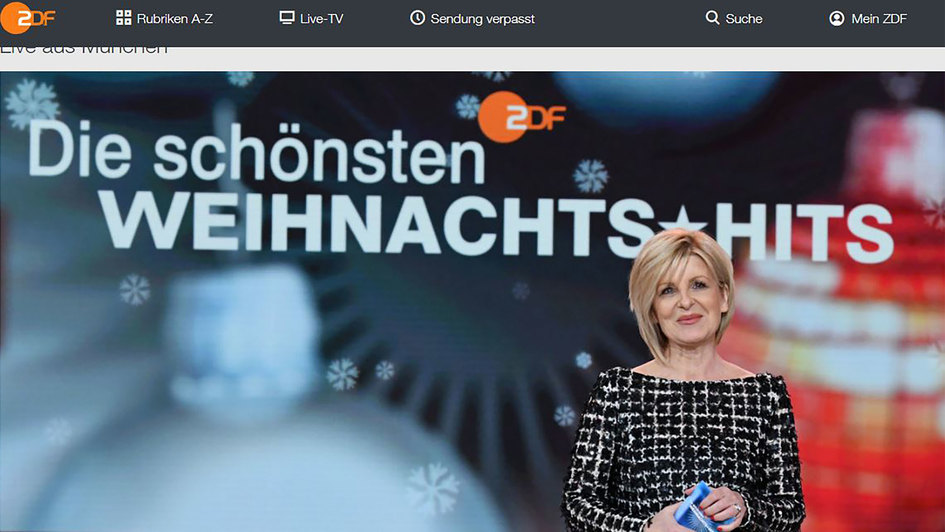 Screenshot ZDF-Vorankündigung: Carmen Nebel Spendengala