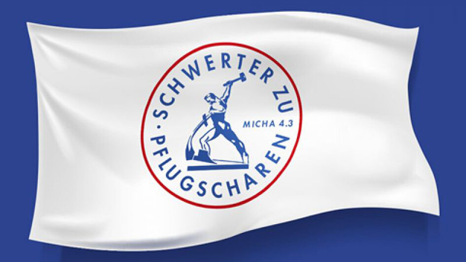 Fahne Schwerter zu Pflugscharen Fahne Schwerter zu Pflugscharen