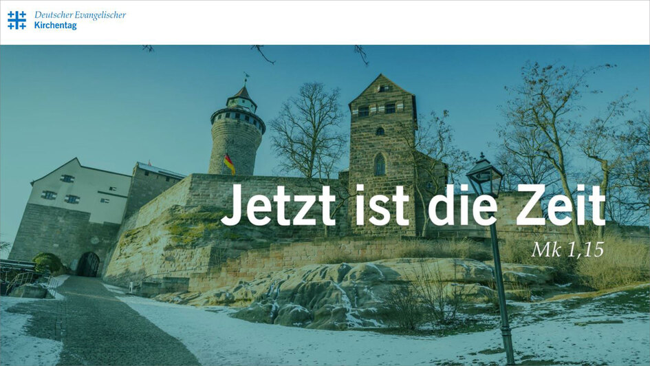 Screenshot Website: Losung 'Jetzt ist die Zeit' (Mk 1,15)