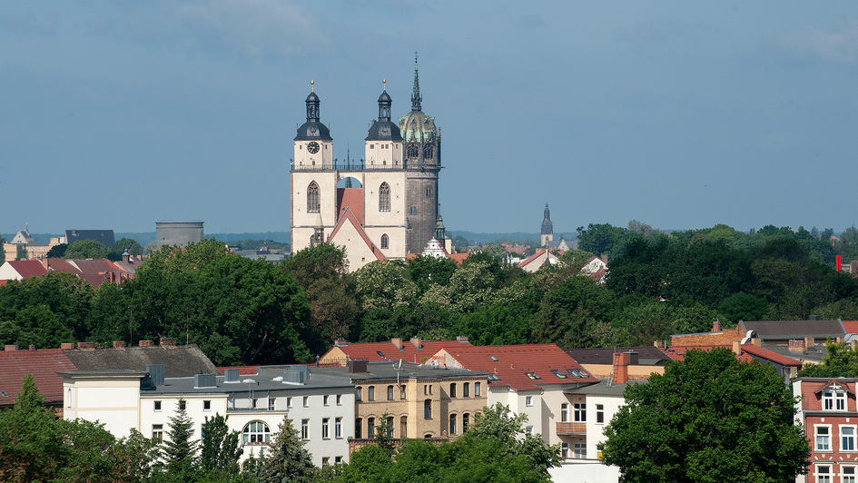 Blick auf die Stadt- und Schloßkirche in Witten berg
